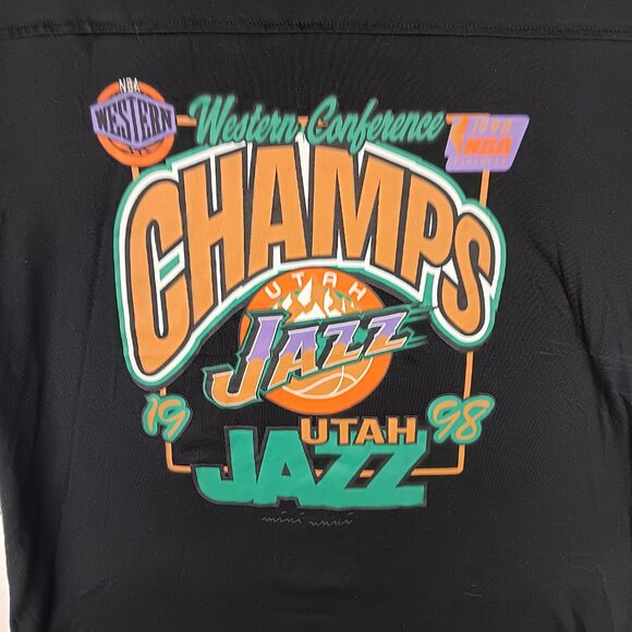 Vintage Utah Jazz 1998 NBA Western Conference Champions T Shirt Mens Medium. - Picture 2 of 5